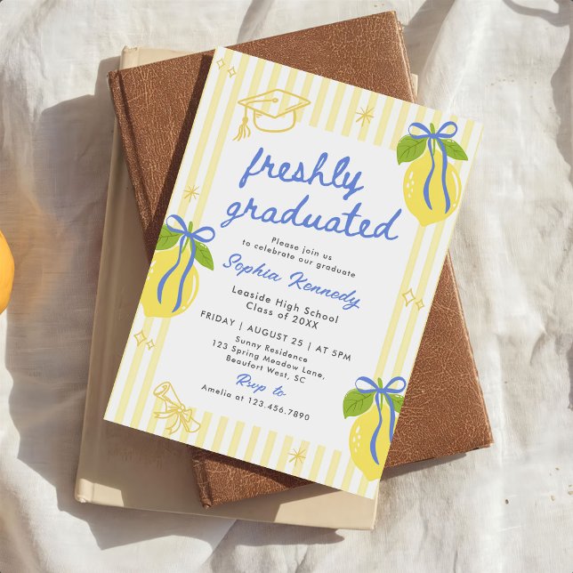 Freshly Graduated Lemon Graduation Announcement (Creator Uploaded)