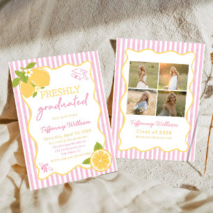 Freshly Graduated Lemon Graduation Party Invitation