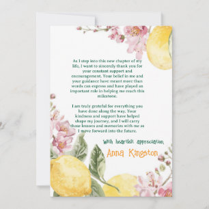 Freshly Graduated Lemon Graduation Thank You Card