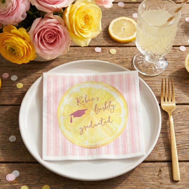 Freshly Graduated Lemon Pink  Napkin (Creator Uploaded)