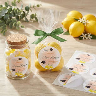 Freshly Graduated Lemon them Personalised Classic Round Sticker
