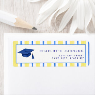 Freshly Graduated Watercolor Lemon Graduation Return Address Label