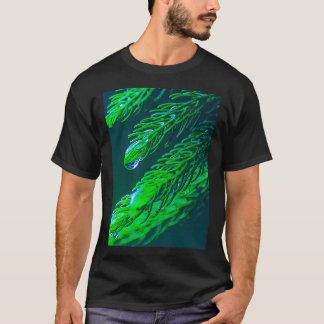 Freshly Green Leaves With Water Droplet - Pine Tre T-Shirt