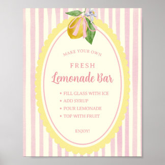 Freshly Lemonade Bar Menu Poster