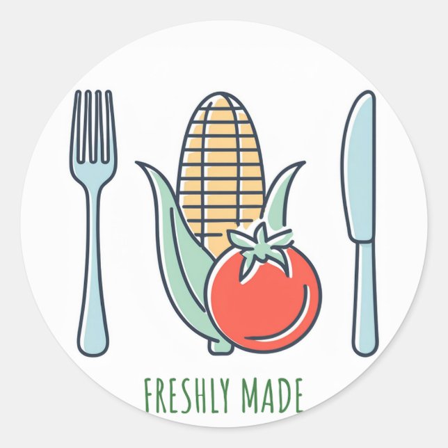Freshly Made Classic Round Sticker (Front)