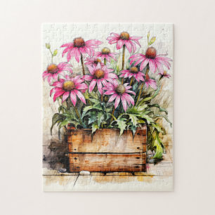 Freshly Picked Aster Flower Art Jigsaw Puzzle
