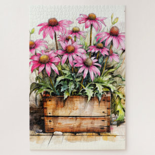 Freshly Picked Aster Flower Art Jigsaw Puzzle