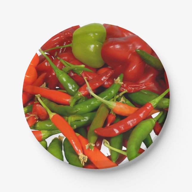 Freshly Picked Chillies Paper Plates (Front)