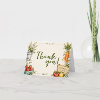 Freshly Picked Farmers Market Bridal Shower Thank You Card