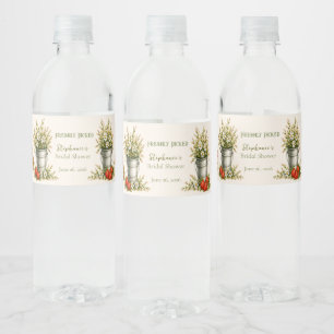 Freshly Picked Farmers Market Bridal Shower Water Bottle Label