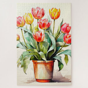 Freshly Picked Tulip Flowers Jigsaw Puzzle