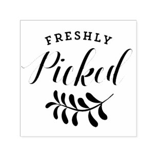 Freshly Picked Typography   Fresh Produce Self-inking Stamp
