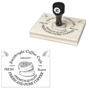 Freshly Roasted Coffee Sack Rubber Stamp