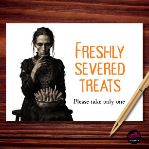Freshly Severed Treats Finger Bowl Halloween Holiday Card