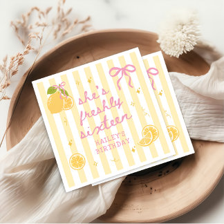Freshly Sixteen Lemon Birthday Paper Napkin