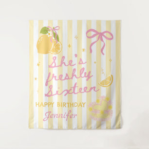 Freshly Sixteen Lemon Birthday Party Tapestry