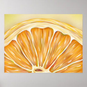 "Freshly Squeezed" macro orange slice poster