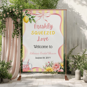 Freshly Squeezed Pink Lemon Bridal Shower Welcome Poster