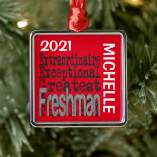 Freshman Extraordinaire CUSTOM Metal Ornament