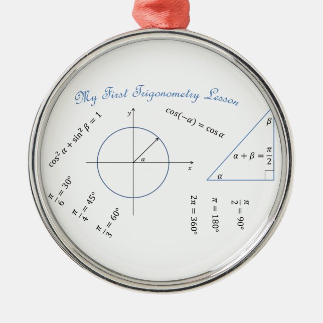 Freshman Trigonometry Item Metal Tree Decoration (Front)