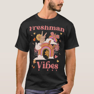 Freshman Vibes School Groovy Retro 9th Grade Boho T-Shirt