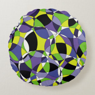Freshness coloured abstract patternabstract, art, round cushion