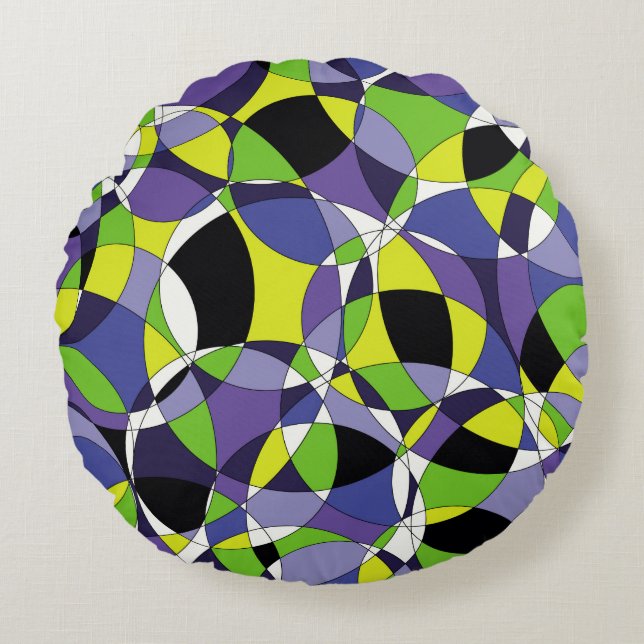 Freshness coloured abstract patternabstract, art,  round cushion (Front)