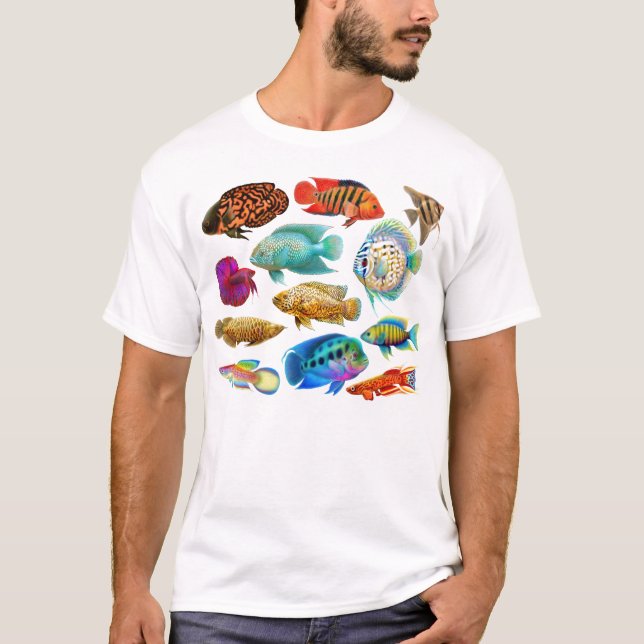 Freshwater Aquarium Fishes T-Shirt (Front)