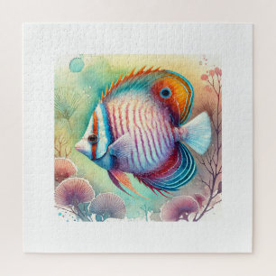 Freshwater Butterflyfish 040924AREF132 - Watercolo Jigsaw Puzzle