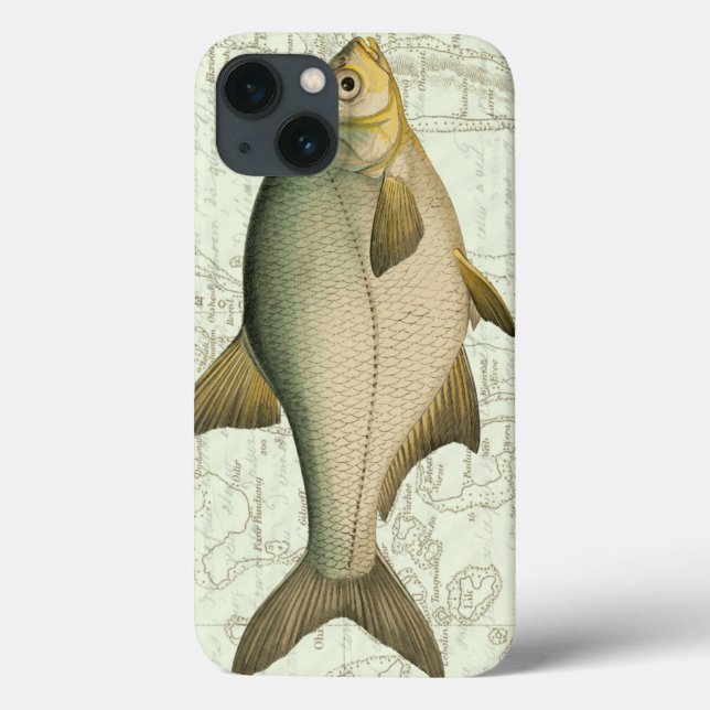 Freshwater Fish on Map Case-Mate iPhone Case (Back)