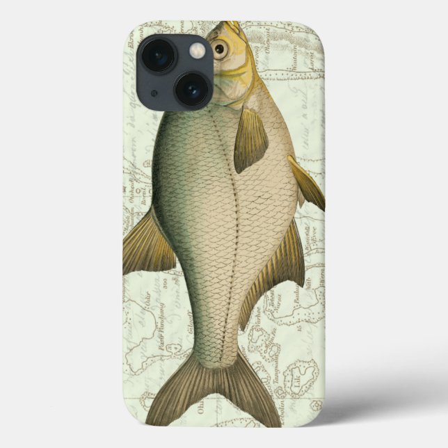 Freshwater Fish on Map Case-Mate iPhone Case (Back)