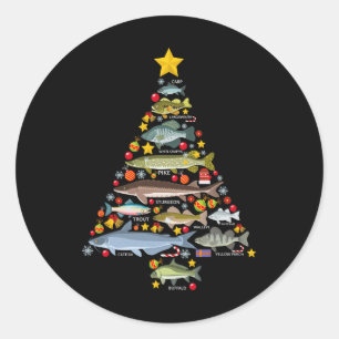 Freshwater Fish Species Christmas Tree Fishing Xma Classic Round Sticker