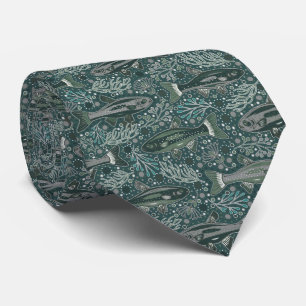 Freshwater Fish Stylish Design Blue Brook Trout Tie