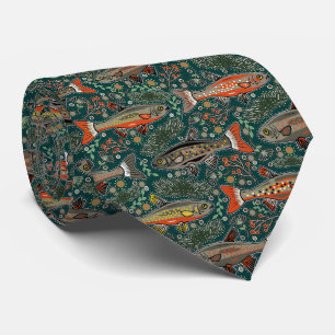 Freshwater Fish Stylish Design Fishing Brook Trout Tie