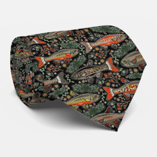 Freshwater Fish, Stylish Design, Trout, Fishing Tie