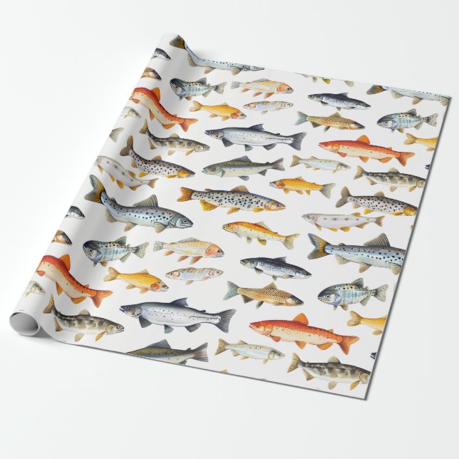 Freshwater Fish Wrapping Paper (Unrolled)