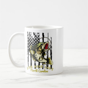 Freshwater Fishing Dad Us Flag High Rock Lake Nort Coffee Mug