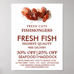 Freshwater Lobster, Fishmonger/Wife, Fish Market Poster