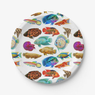 Freshwater Tropical Aquarium Fish Paper Plates