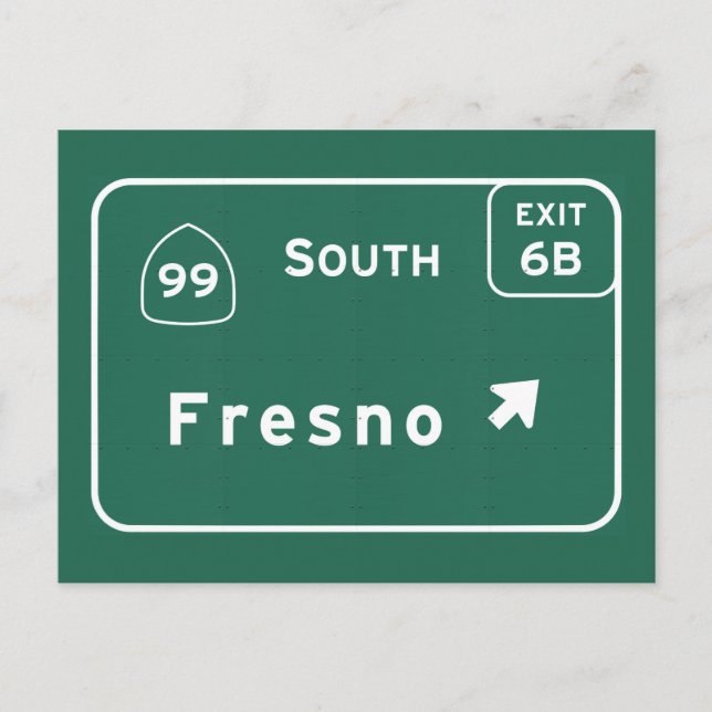 Fresno 99 South Interstate California Highway - Postcard (Front)