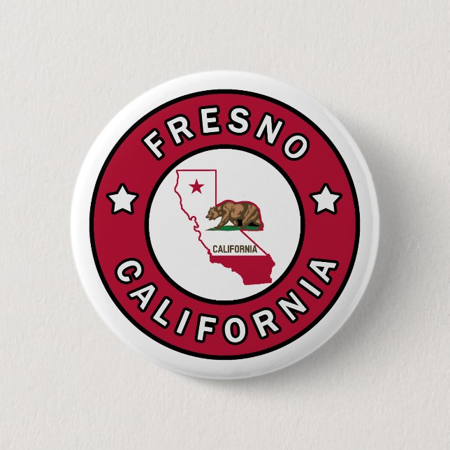 Fresno California 6 Cm Round Badge (Front)