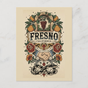 Fresno California Central Valley Postcard