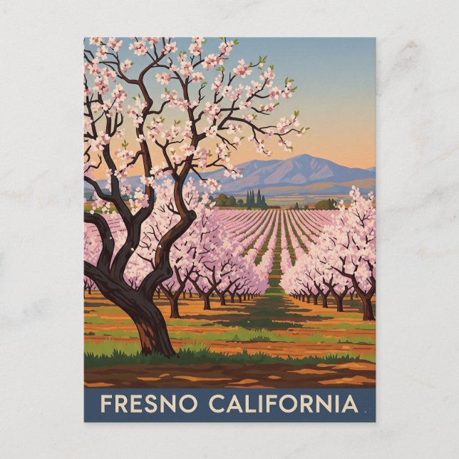 Fresno California Central Valley Postcard (Front)
