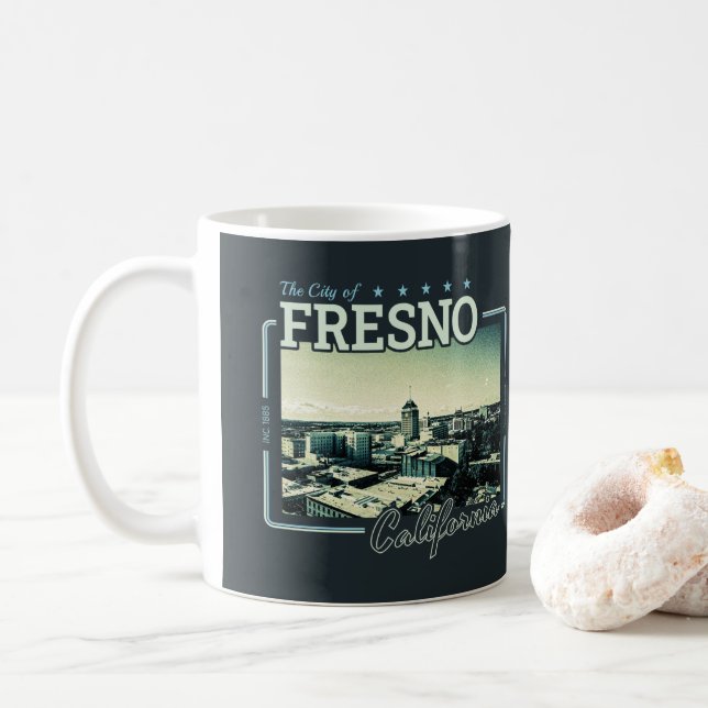 FRESNO CALIFORNIA - CITY OF FRESNO CA COFFEE MUG (With Donut)