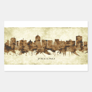 Fresno California Cityscape Rectangular Sticker