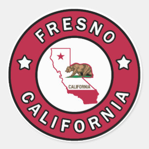 Fresno California Classic Round Sticker