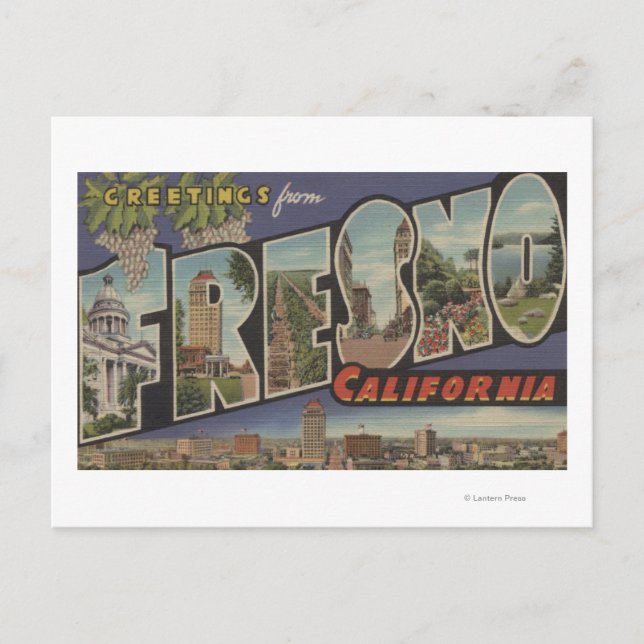 Fresno, California - Large Letter Scenes Postcard (Front)