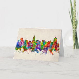 Fresno California Skyline Holiday Card
