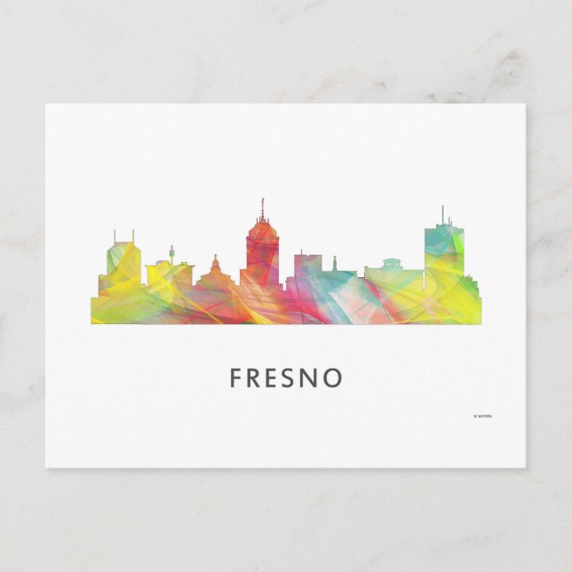 FRESNO CALIFORNIA SKYLINE  WB1 - POSTCARD (Front)