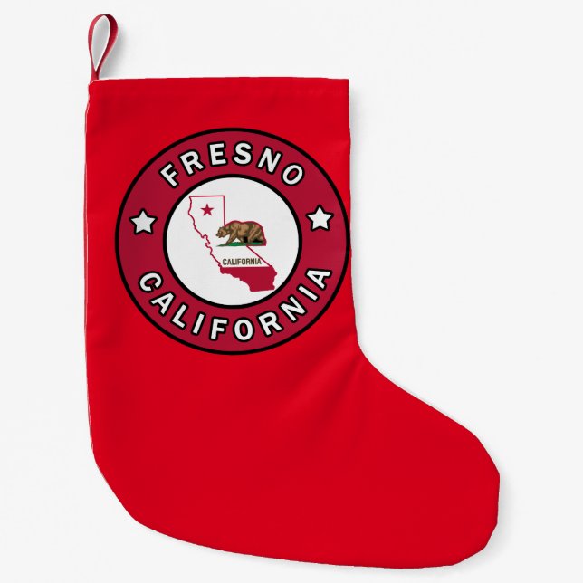 Fresno California Small Christmas Stocking (Front)